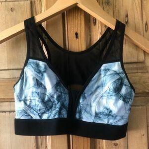 Human Performance Engineering HPE Medium Sports Bra Activewear Black Watercolor‎